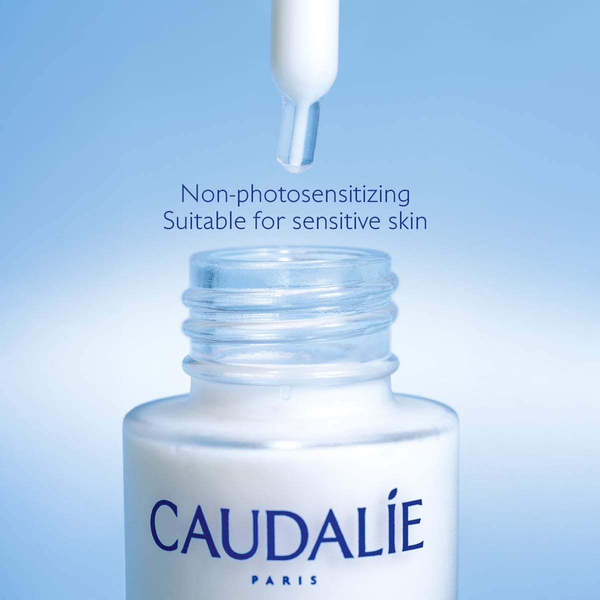 Pregnancy-safe label on Caudalie Vinoperfect serum supports calm use during pregnancy.