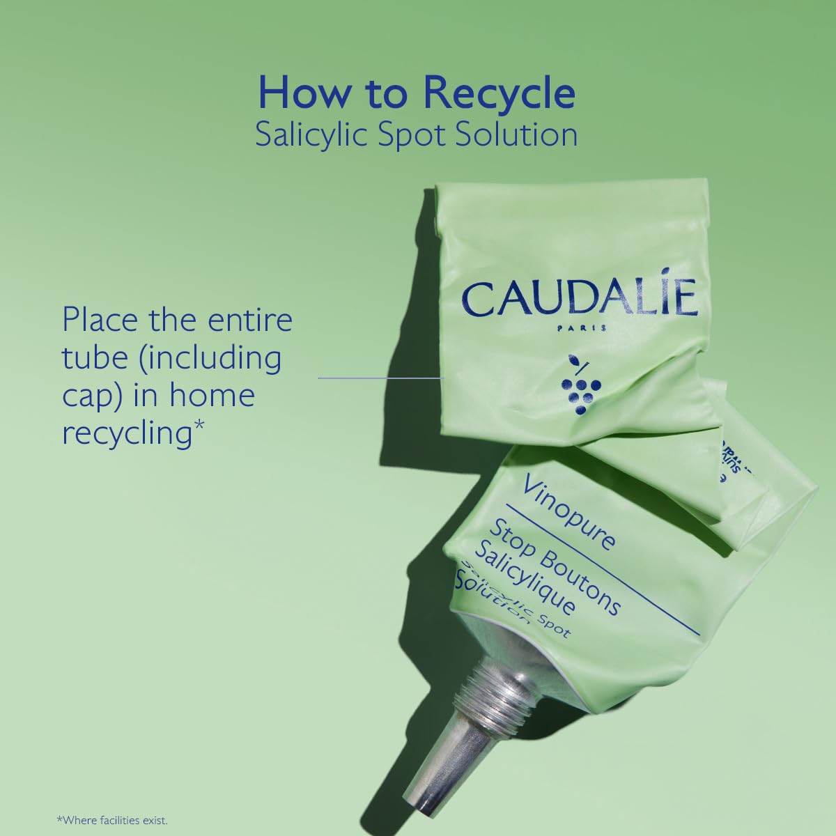 Caudalie Vinopure green tint corrects redness for a balanced base.