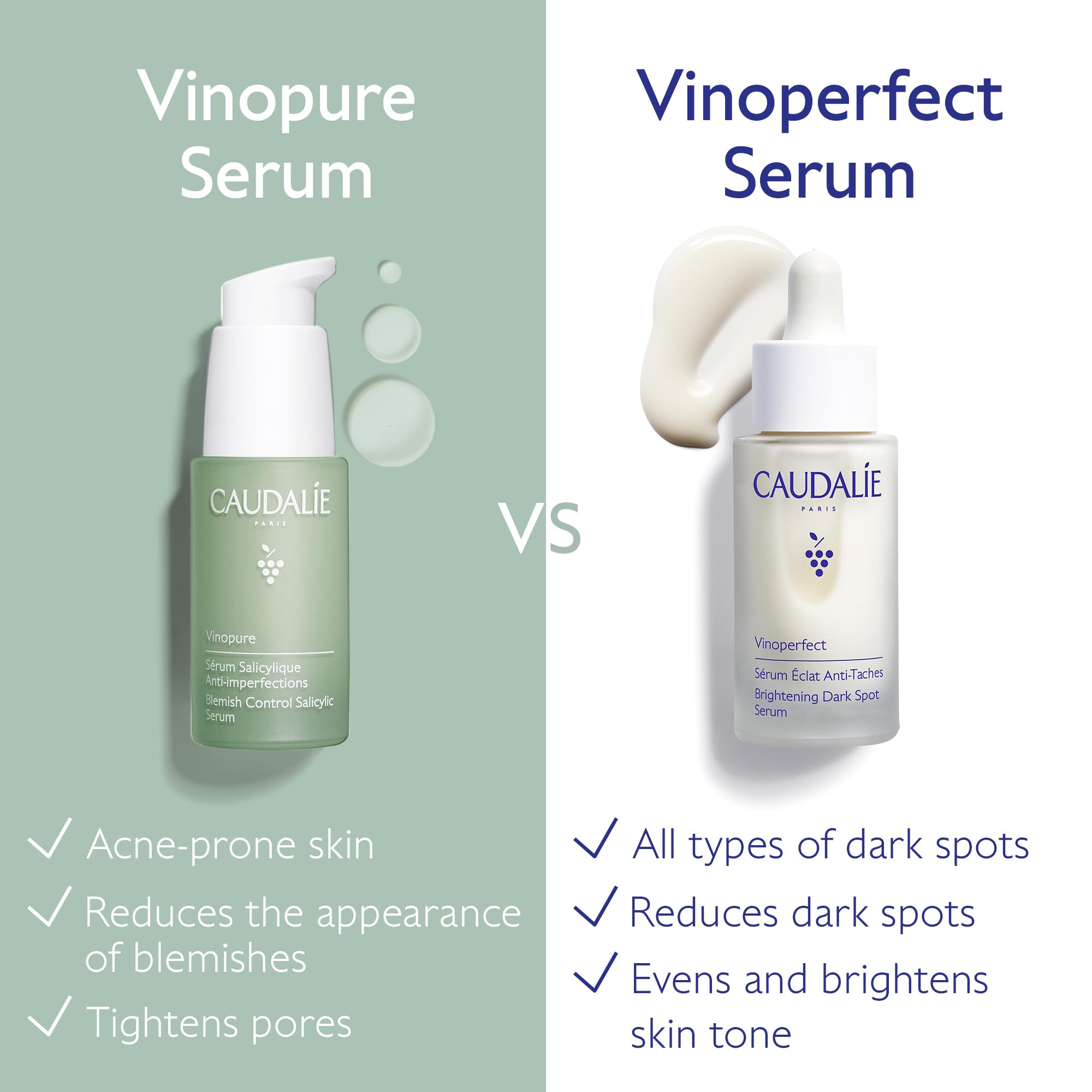 Caudalie Vinopure serum bottle with cap showcases travel-friendly 30 mL packaging.