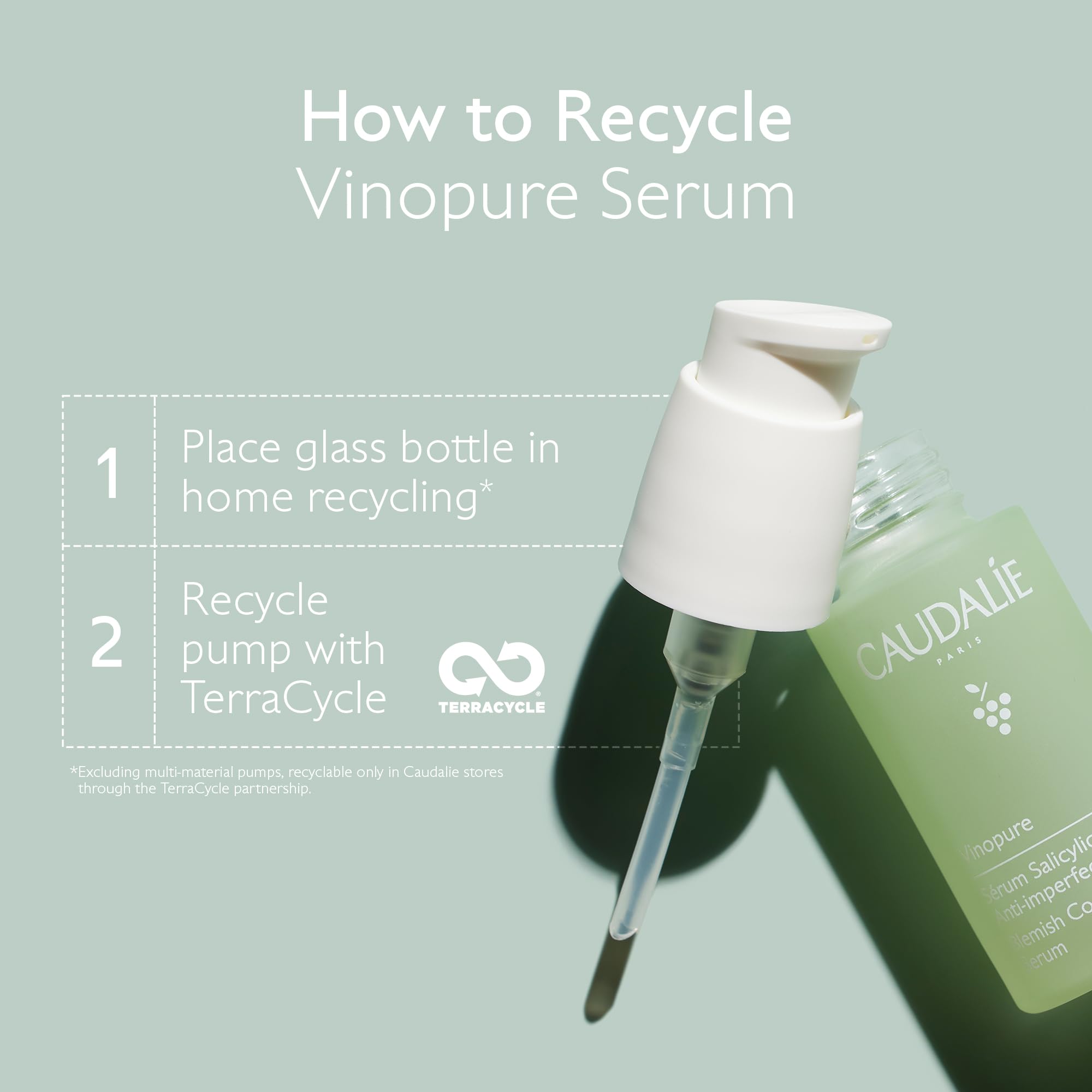 Caudalie Vinopure serum in-use morning evening setup suggests simple daily routine.