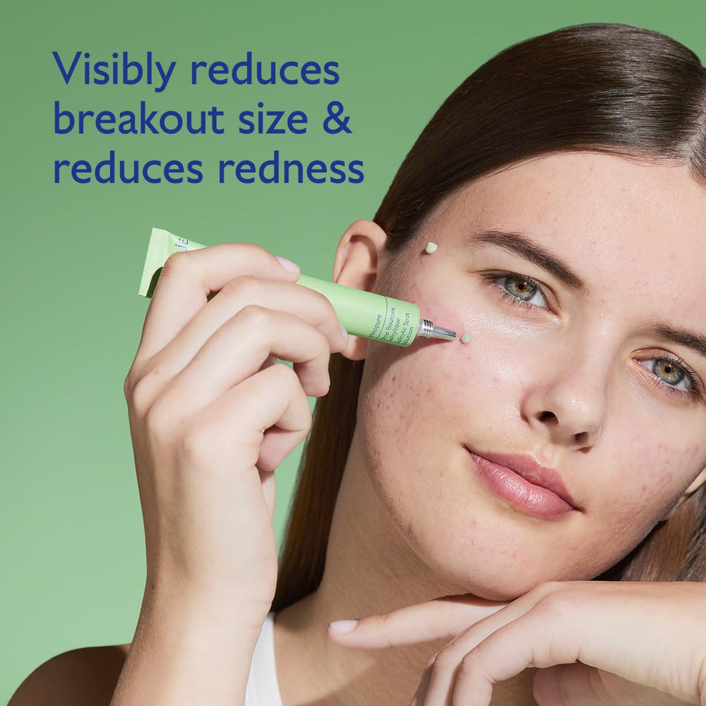 Caudalie Vinopure targeted spot application demonstrating precise dab on blemish.