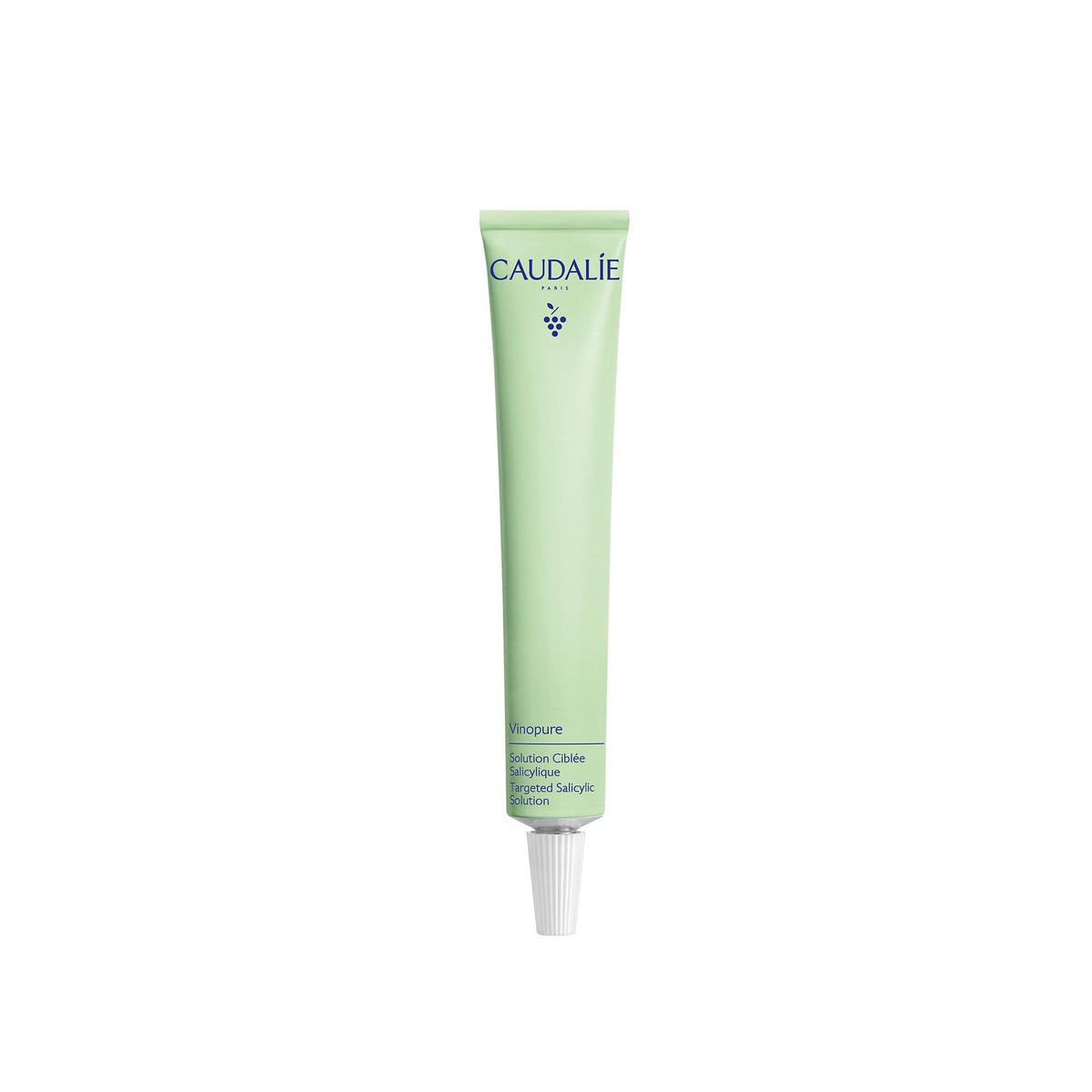 Caudalie Vinopure packaging shows portable 15 mL bottle for quick spot care.