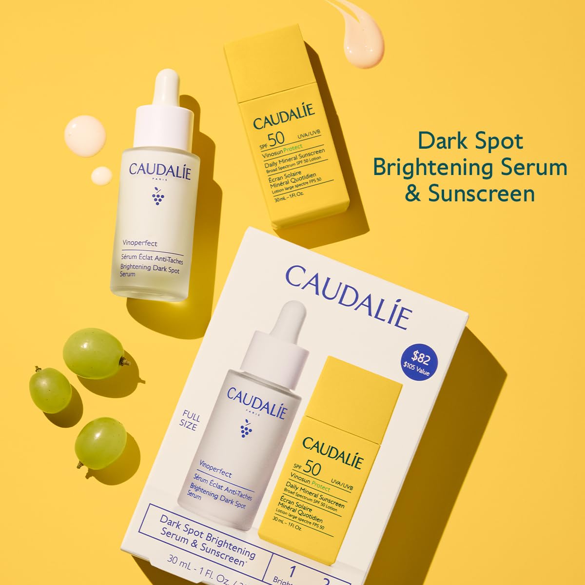 Caudalie Vinosun Protect SPF 50 sunscreen tube on counter