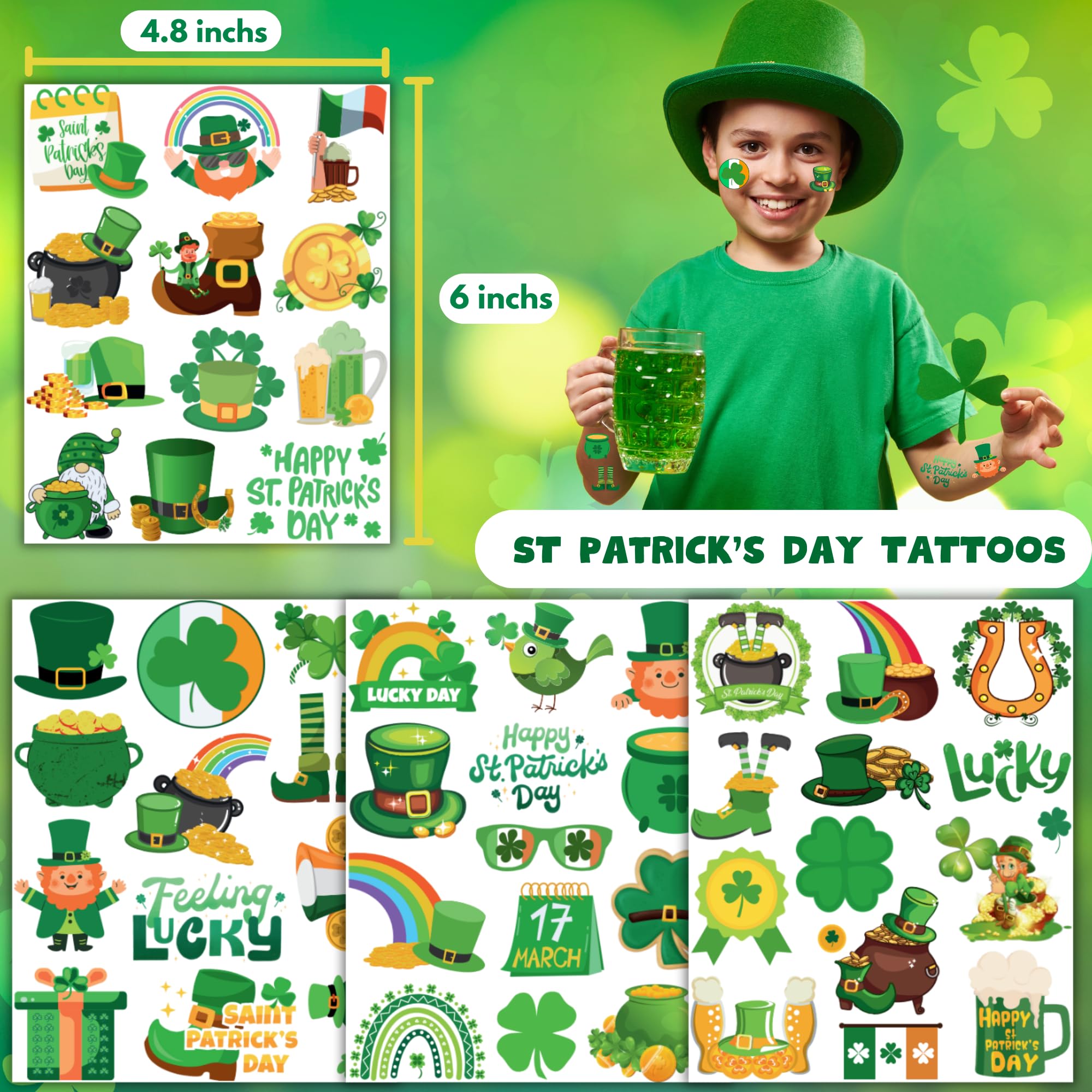 CAVALATAT St Patrick's tattoos rainbow design adds color to celebrations