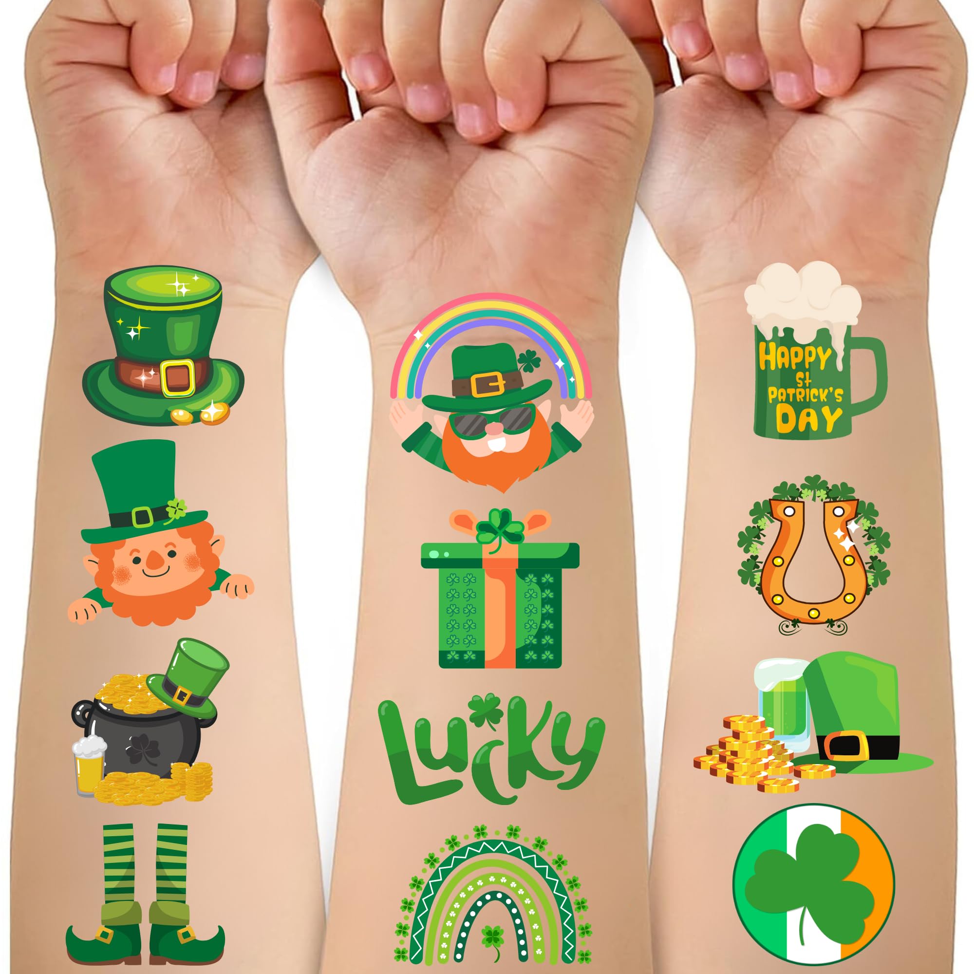 CAVALATAT St Patrick's tattoos shamrock design for festive kids' party favors