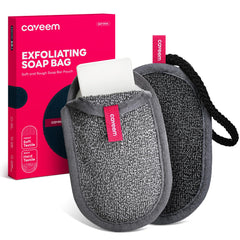 CAVEEM bolsa para jabón exfoliación dual, lado suave para rostro.