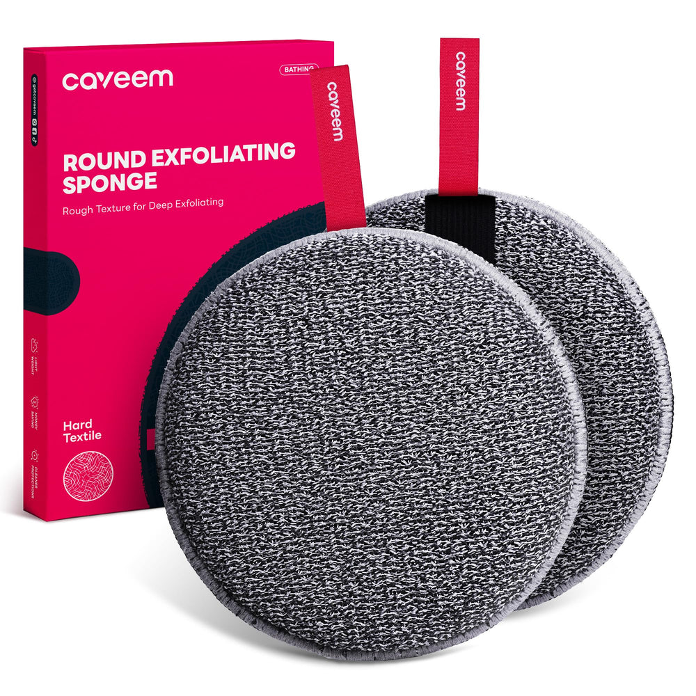 Caveem exfoliante corporal con textura extra firme en la mano para scrub intenso.