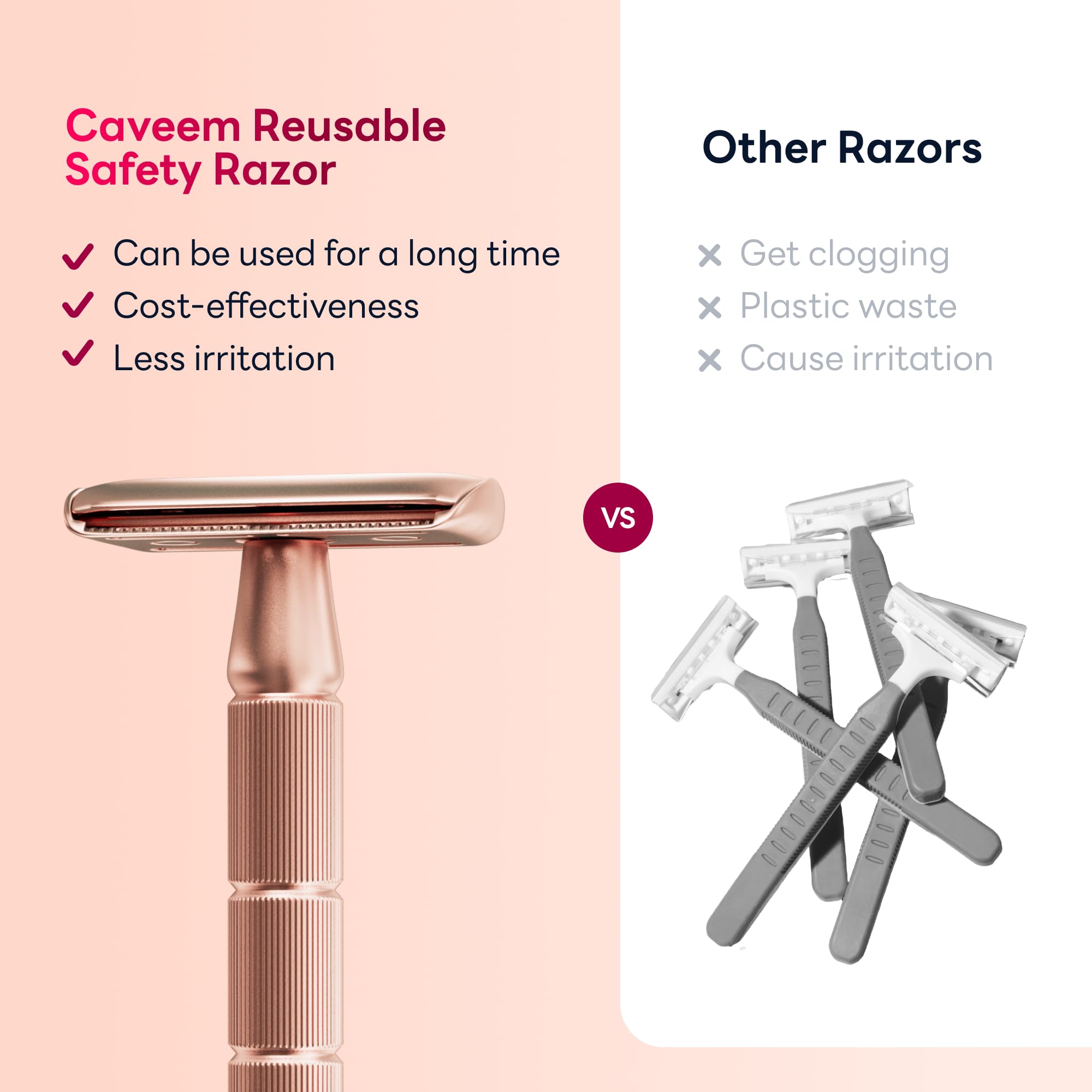 CAVEEM metal reusable razor kit supports sustainable grooming.