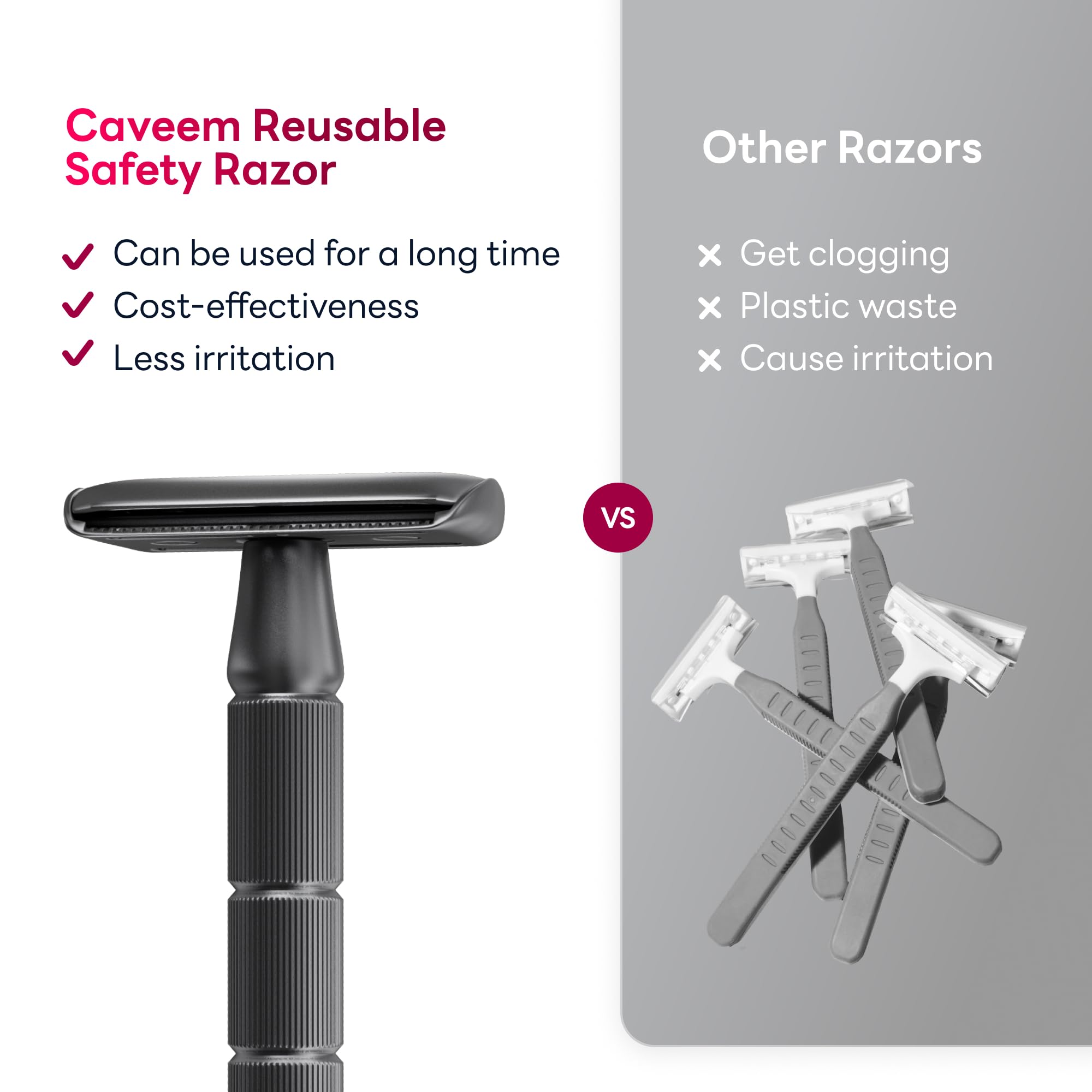 CAVEEM travel razor in a compact case for on-the-go grooming.