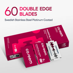 CAVEEM blades in wax-paper wrapped five-blade box for safe travel
