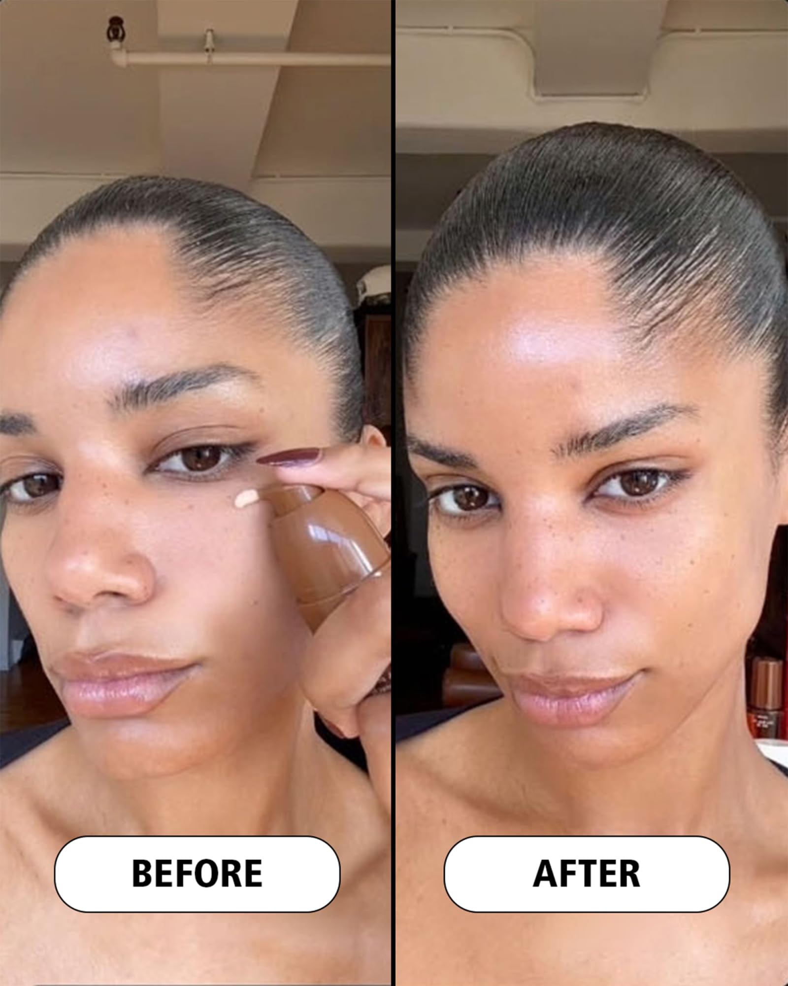 Cay Skin Isle Glow application on hand demonstrates lightweight, dewy coverage
