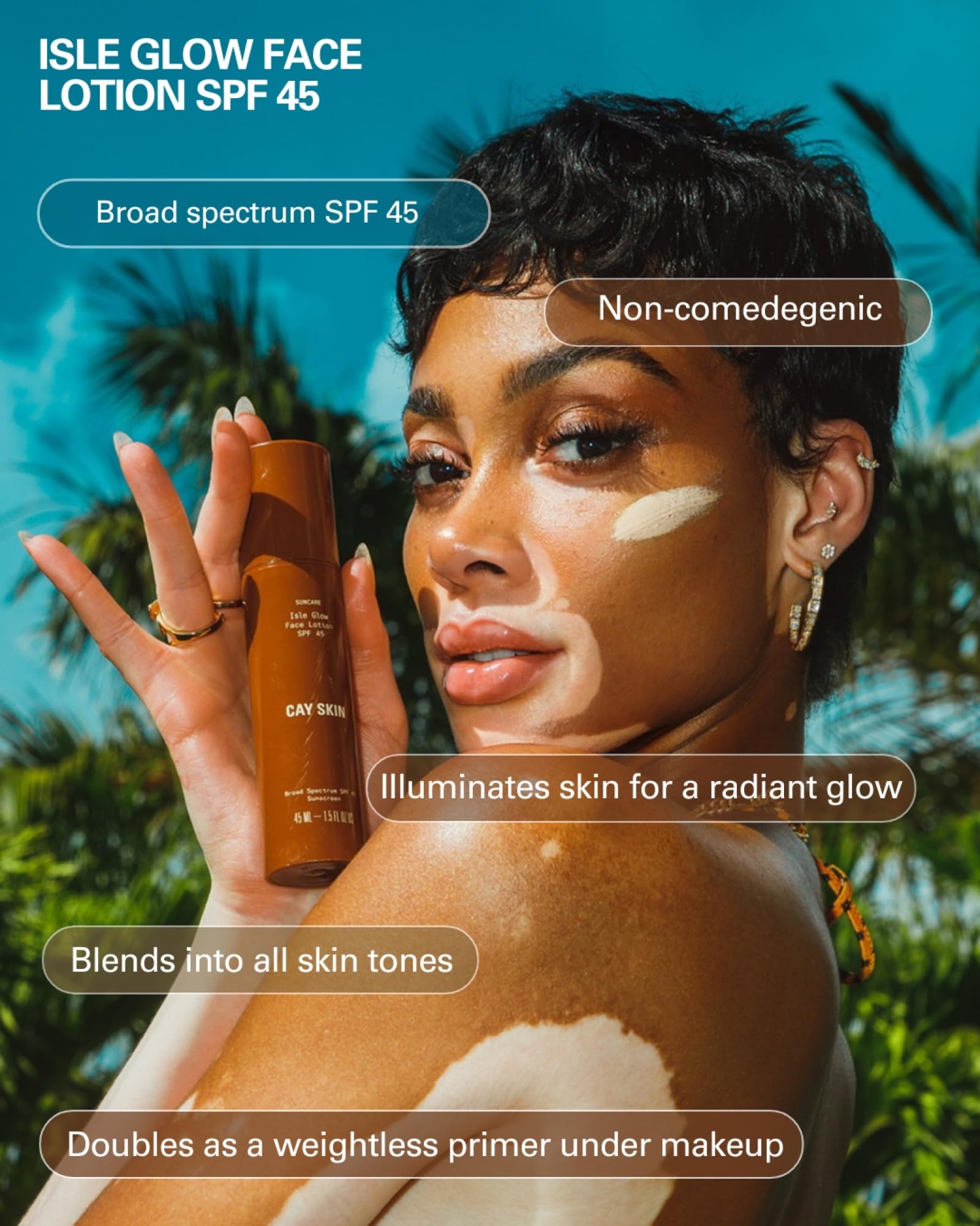 Cay Skin Isle Glow pearlescent texture complements diverse skin tones