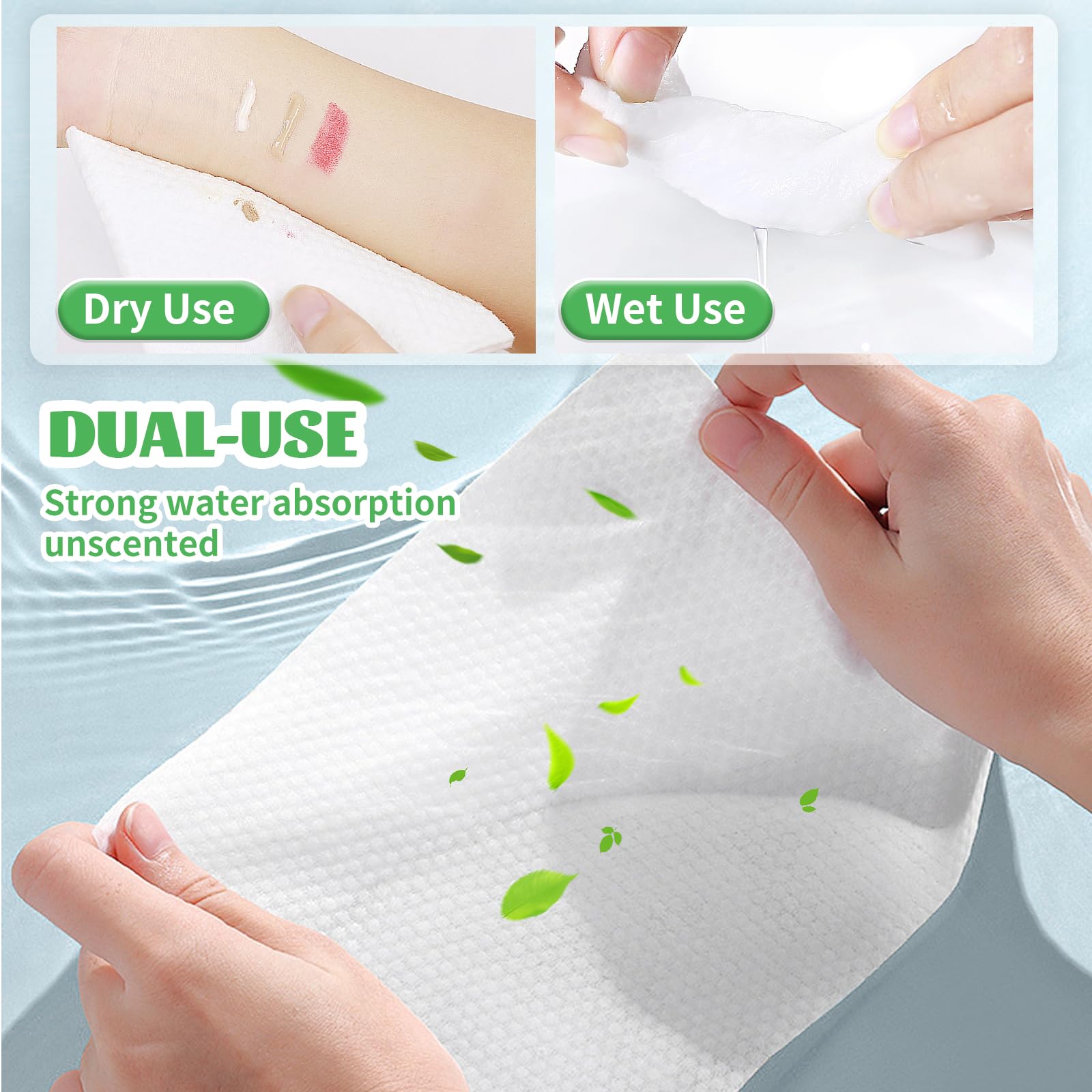 Cayxenful disposable face towel with two-sided texture for flexible cleansing.