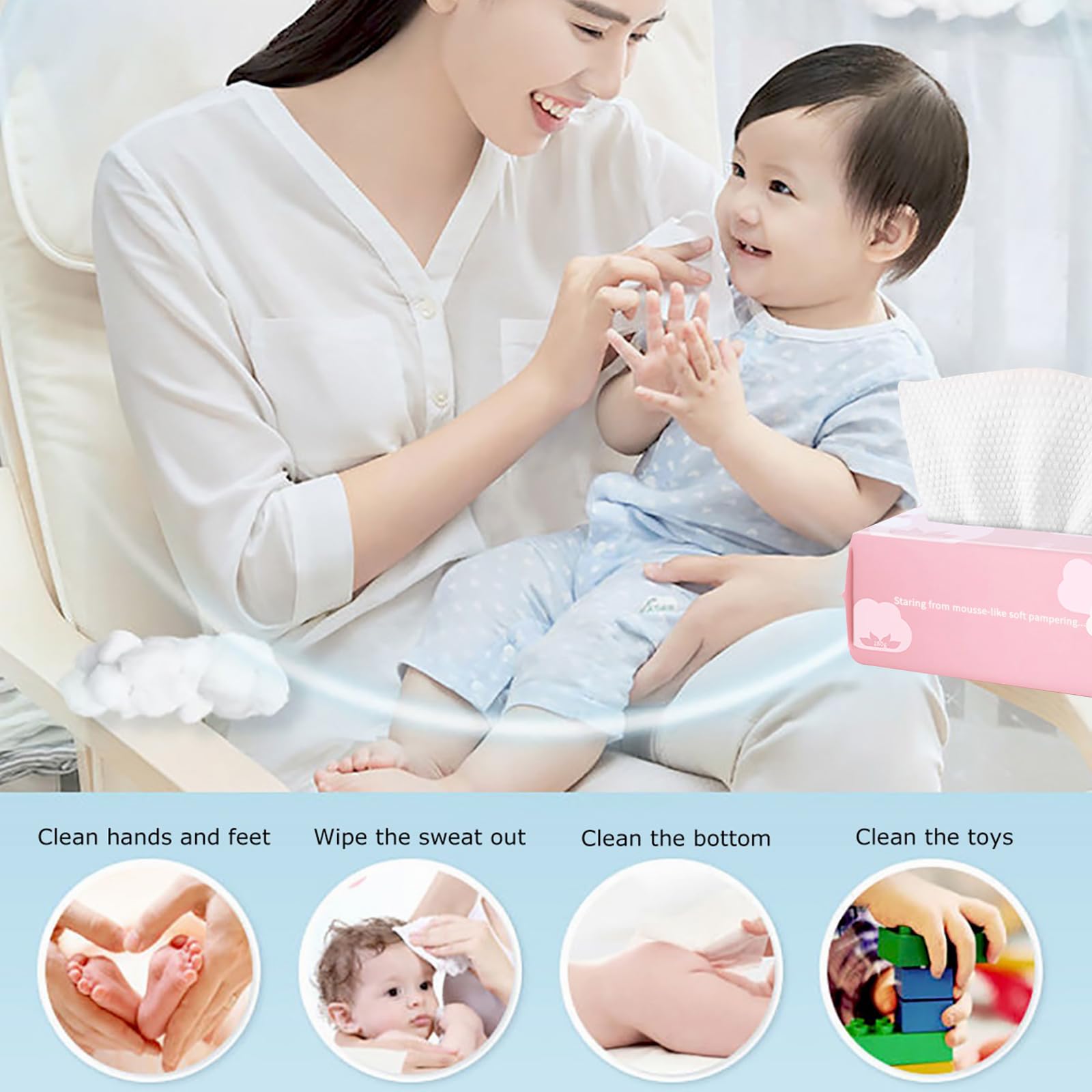 Cayxenful toallitas multiusos para casa y cuidado personal.