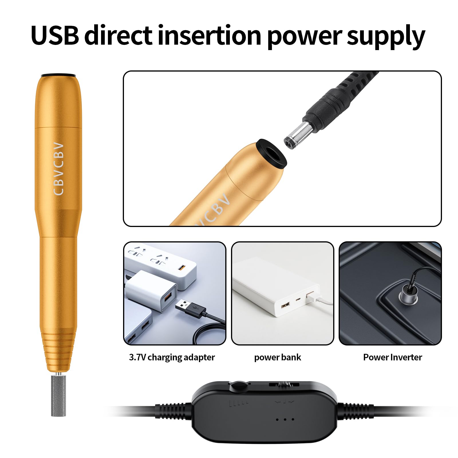 CBVCBV gold color nail drill designed for professional-looking home results.