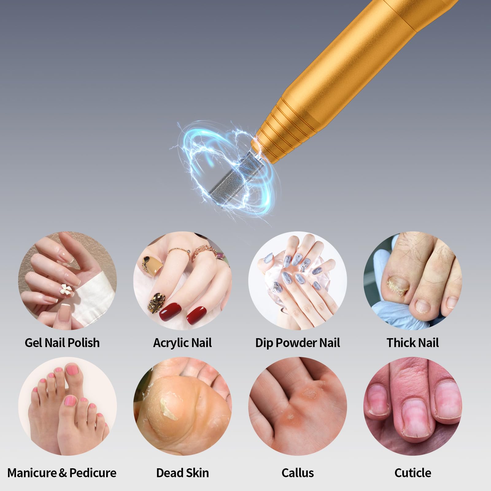 CBVCBV nail drill kit showing adjustable variable speed control for precision filing.
