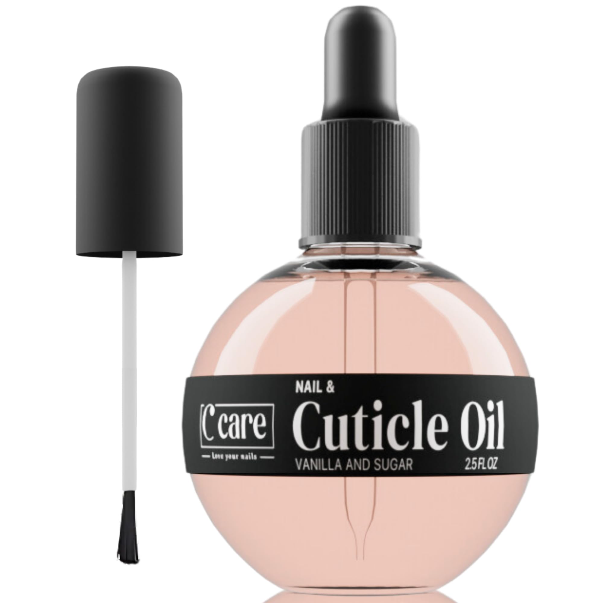 C CARE Aceite Vanilla & Sugar en botella, cuidado nocturno para cutículas