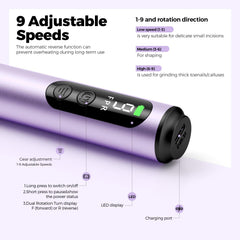 Ccigedy cordless nail drill battery indicator shows long runtime
