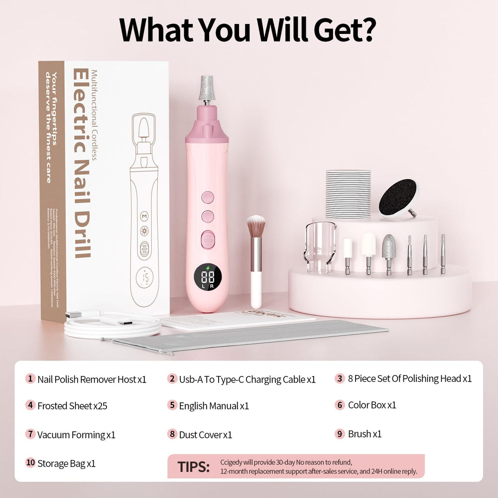 Ccigedy built-in LED light for detailed nail work