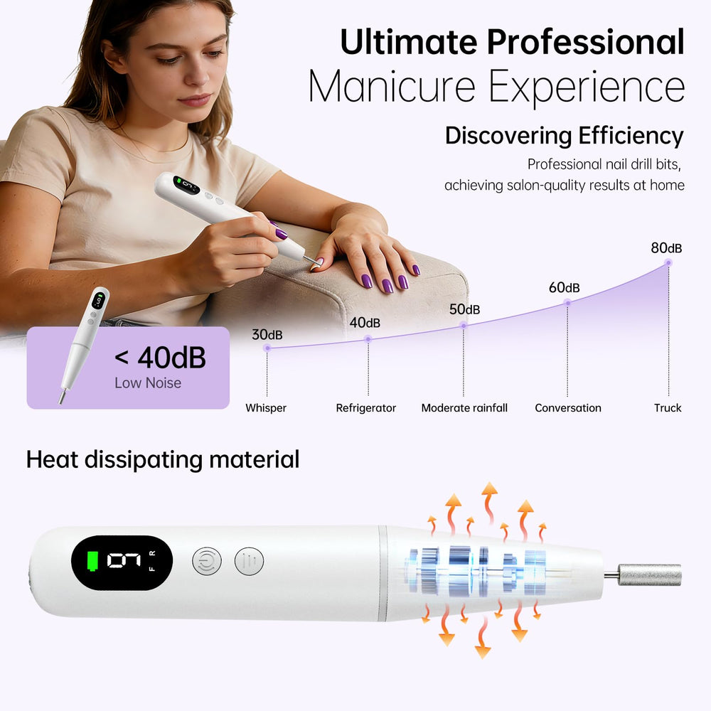 Ccigedy Nail Drill battery provides hours of cordless use on a full charge.