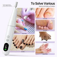 Ccigedy Nail Drill motor with double-bearing 20k rpm reduces vibration for smoother sessions.