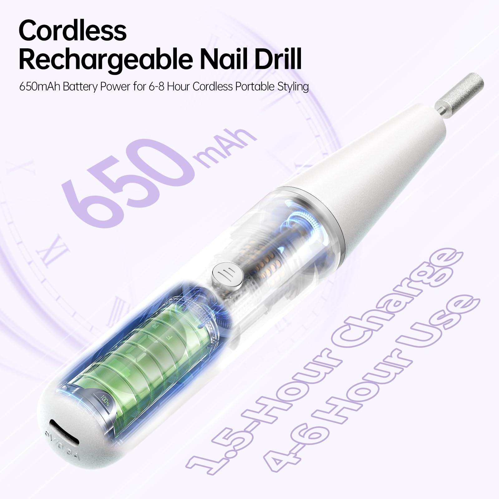 Ccigedy Nail File Bits – six-piece set for shaping, smoothing, and prepping nails.