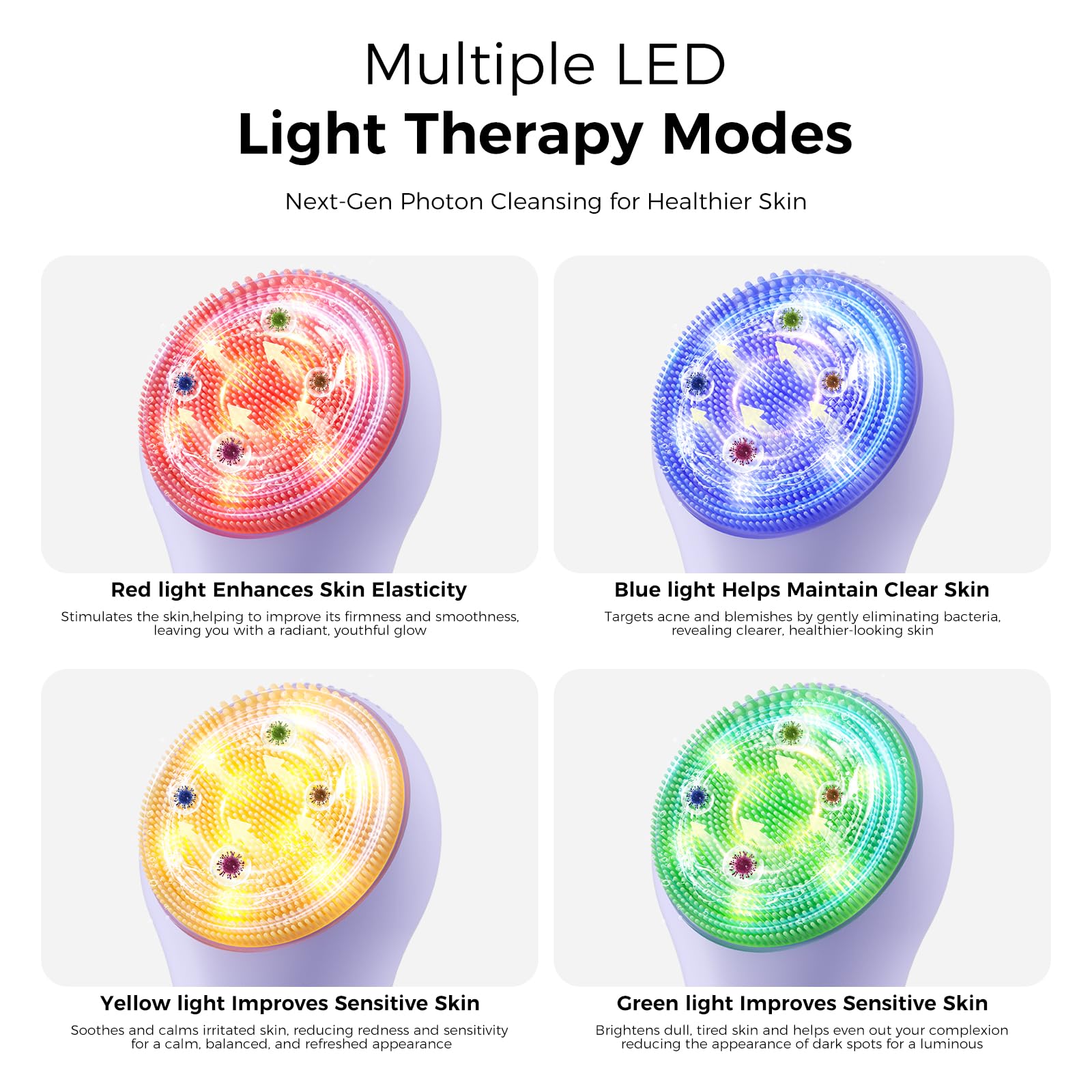 Ccigedy silicone-bristles offer ultra-soft cleansing for sensitive or acne-prone skin.
