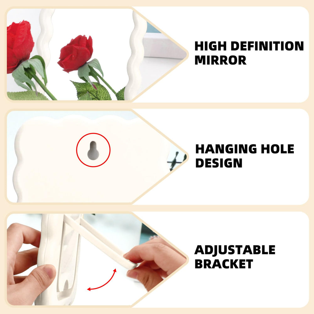 CCREDONE sturdy countertop makeup mirror for bathrooms or desks