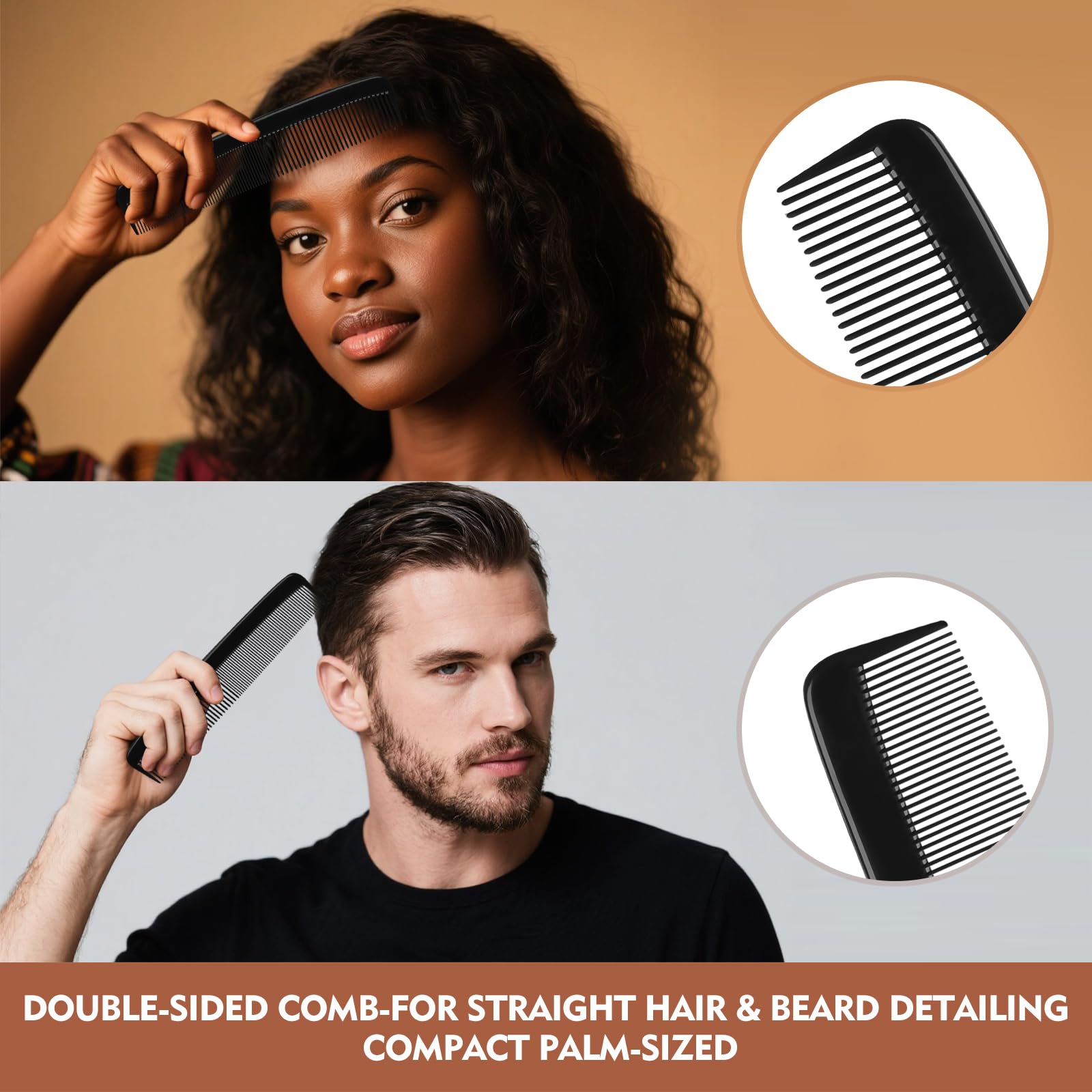 Cdbc professional black comb set suitable for salon and home use.