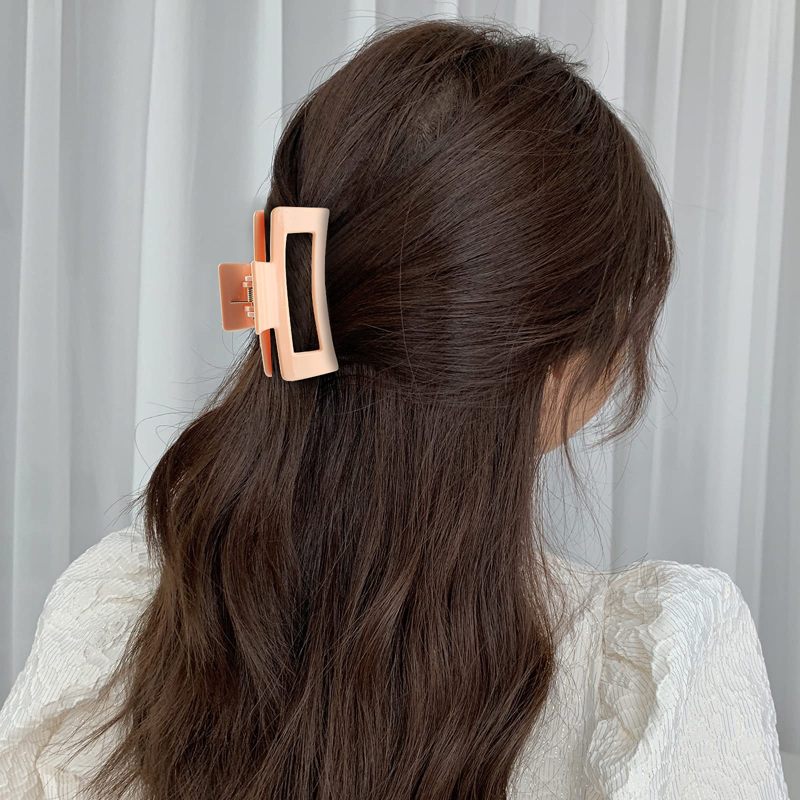 CECIAOAIME rectangle hair claw clip white for clean, minimal style.