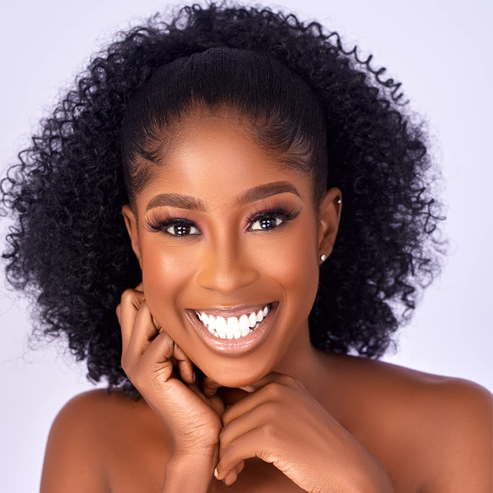 CECINILL Afro Puff drawstring pony extension provides a quick, natural-looking updo