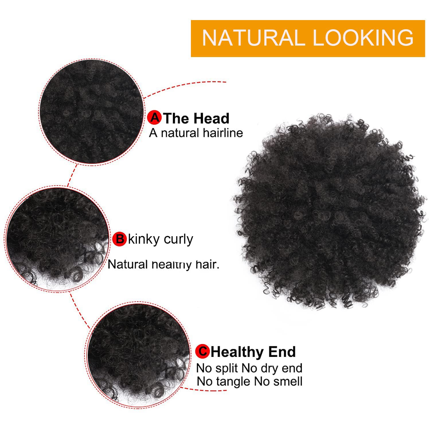 CeciNill Afro Puff drawstring ponytail kit ready-to-wear extension.