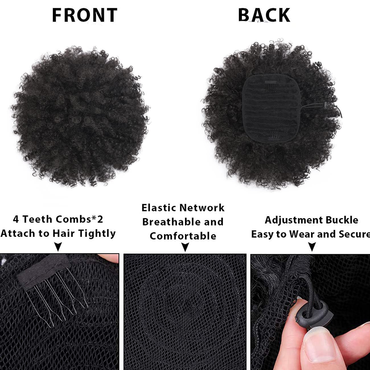 CeciNill Afro Puff worn for effortless everyday style in minutes.