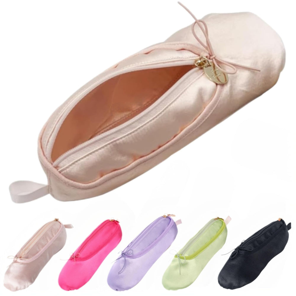 CECKQUE ballet makeup bag pink front view, compact on-the-go storage for dancers.