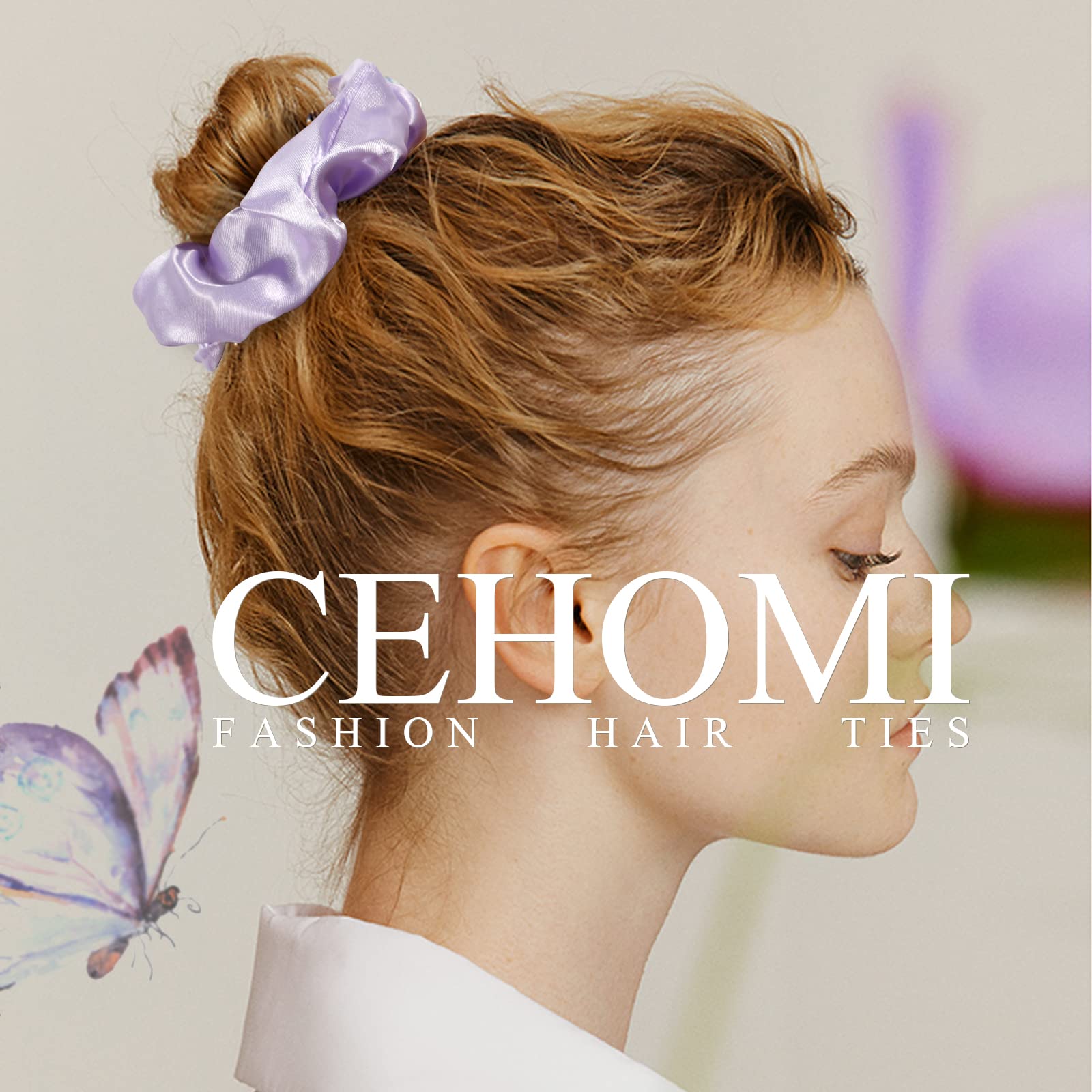 Cehomi flower chiffon ponytail holders add playful, romantic looks.