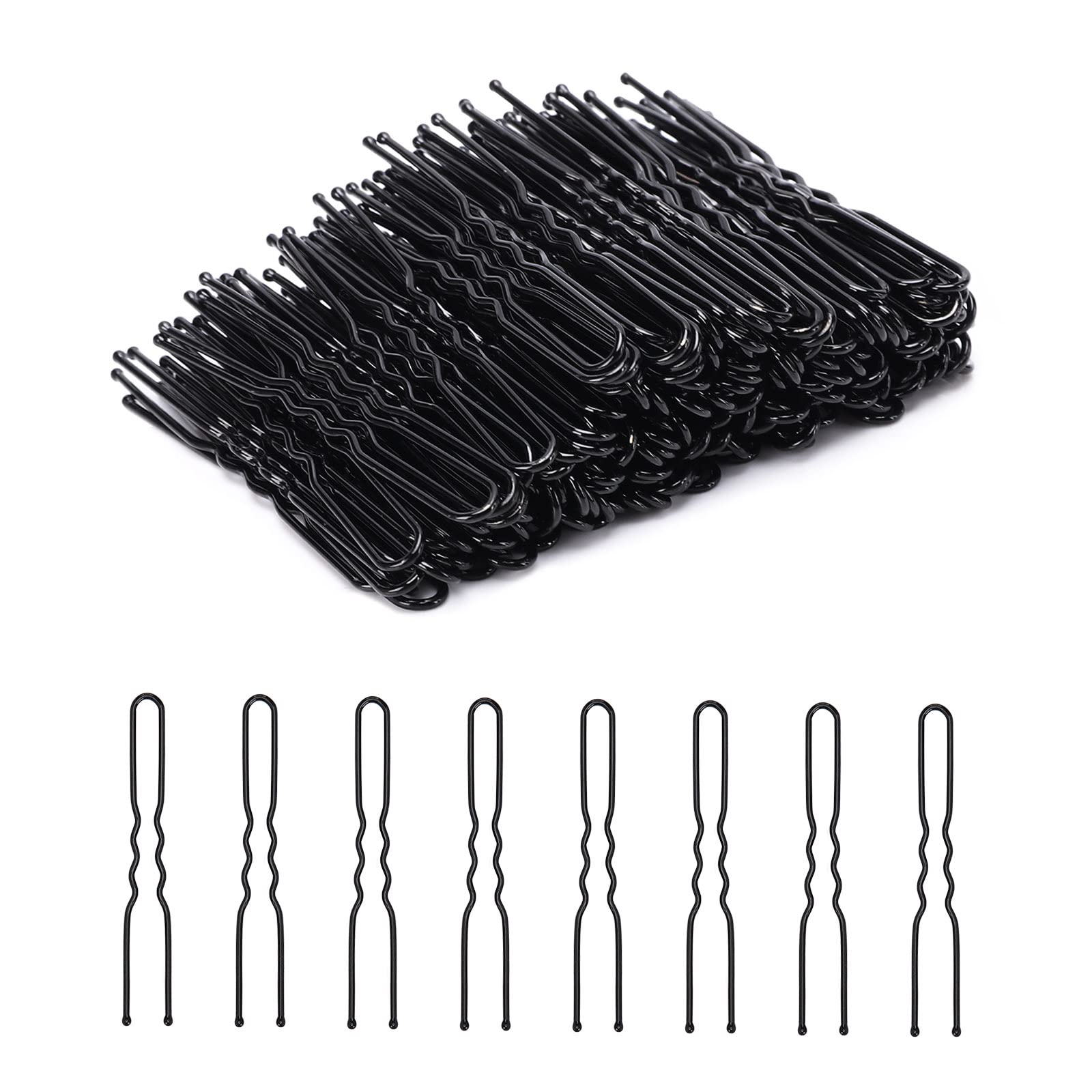 Cehony U-shaped hair pins in black, 2.4 inch, sturdy for daily wear.