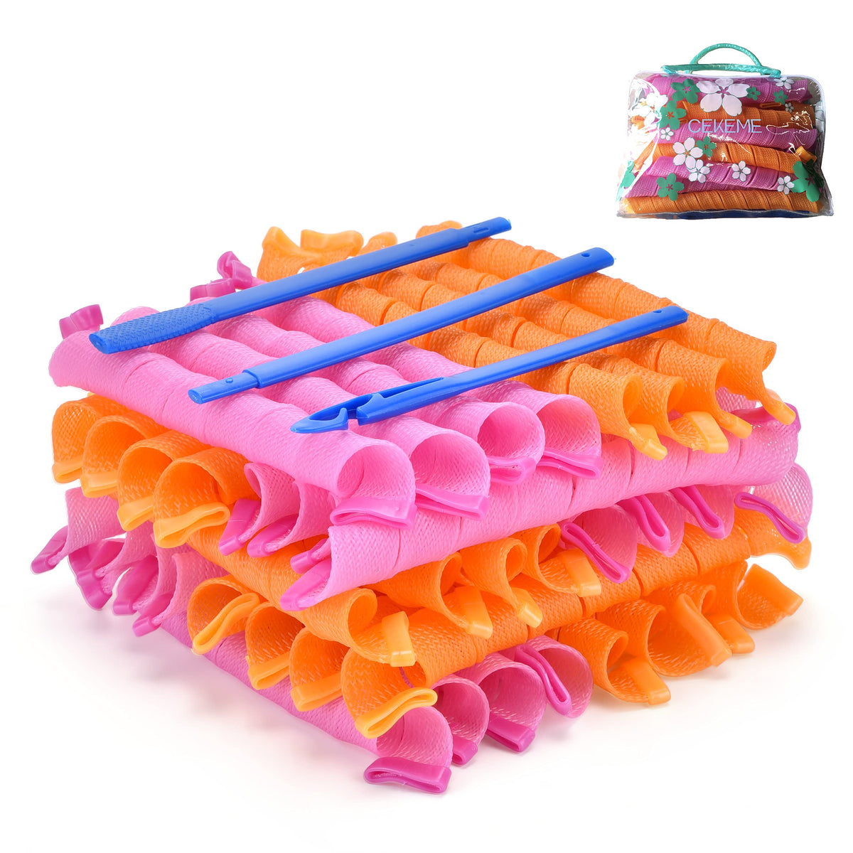 CEKEME heatless spiral curler pack for long hair, safe styling option