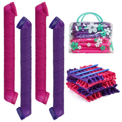 CEKEME heatless spiral rollers with 40 pieces for no-heat styling.