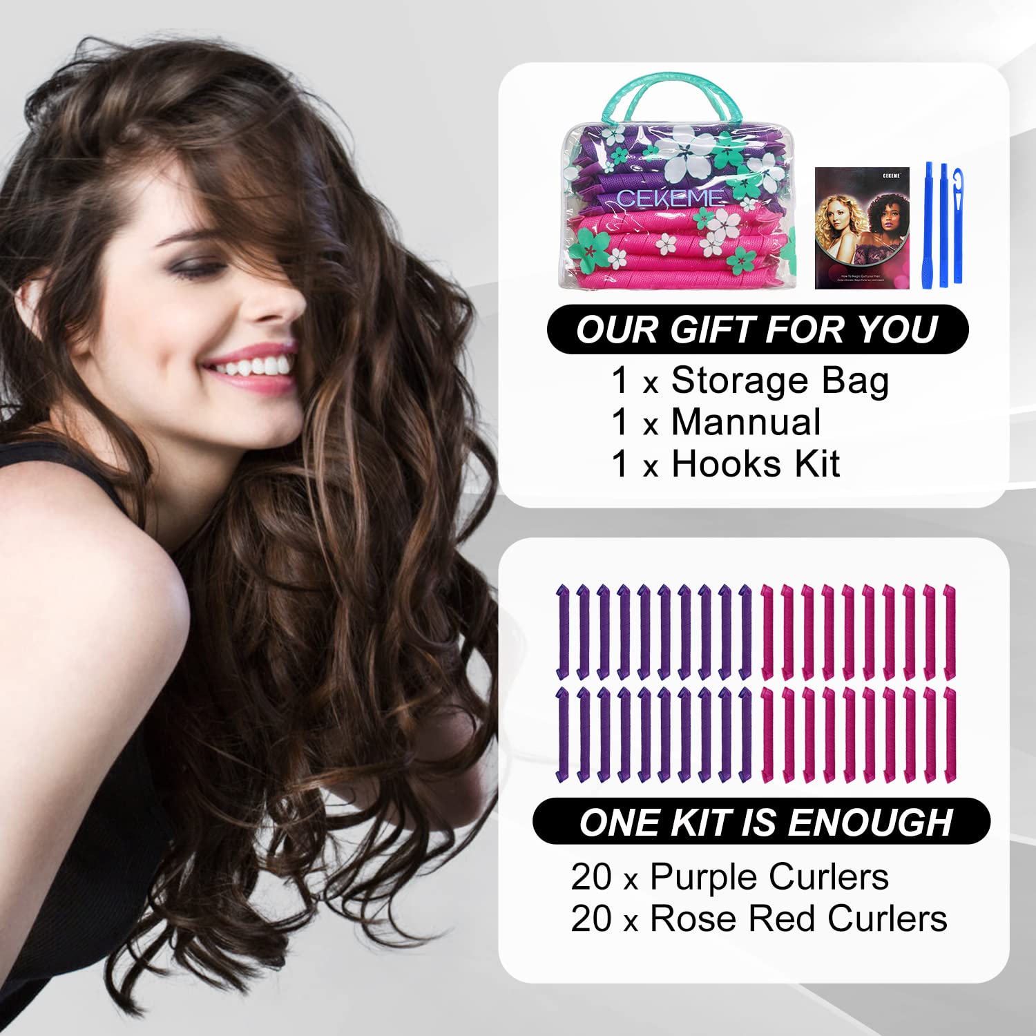 CEKEME no-heat design minimizes heat exposure during styling.