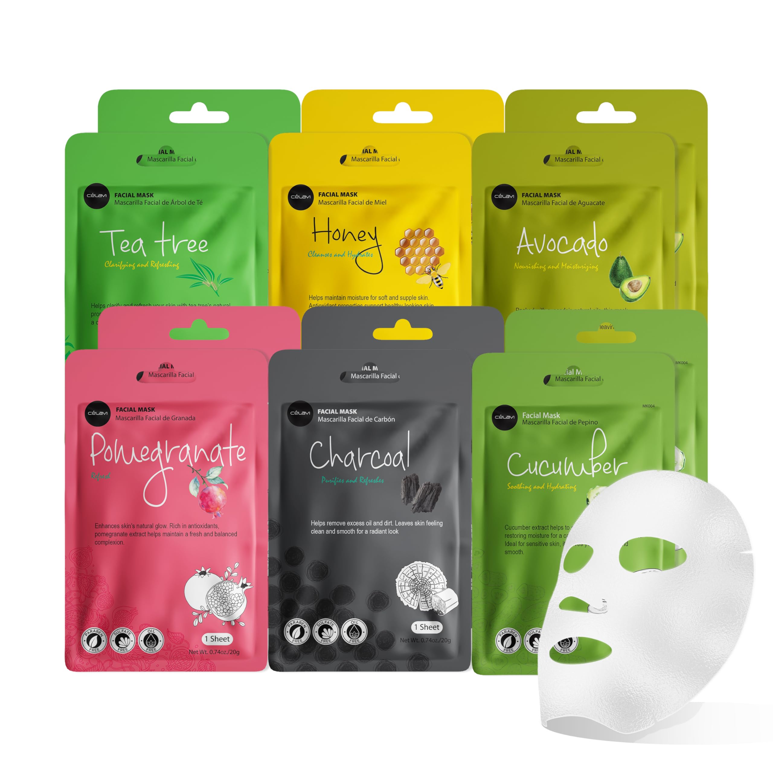 Celavi Esencia mascarilla facial pack 12 para hidratación diaria
