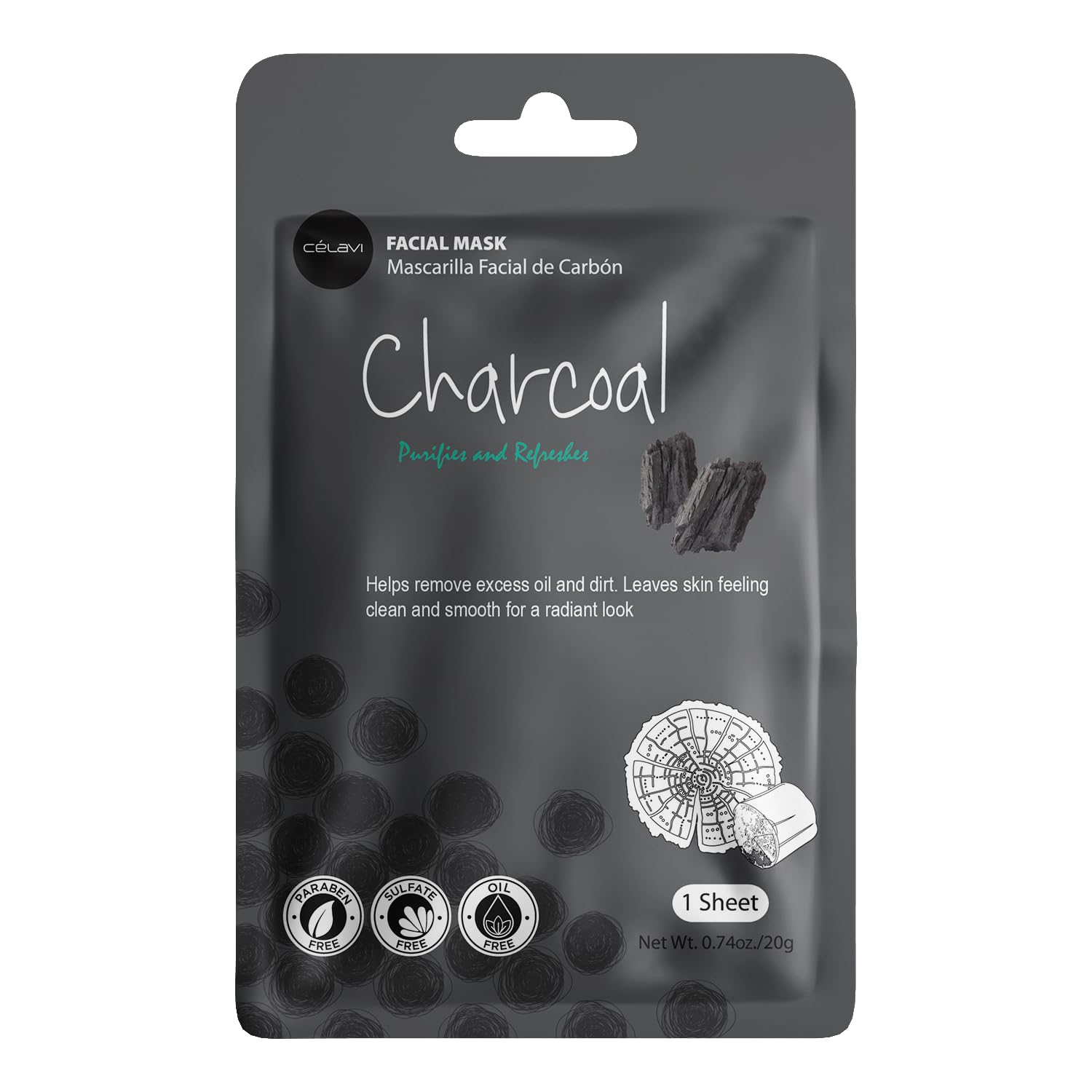 Celavi Esencia mascarilla facial carbón activo para purificar poros