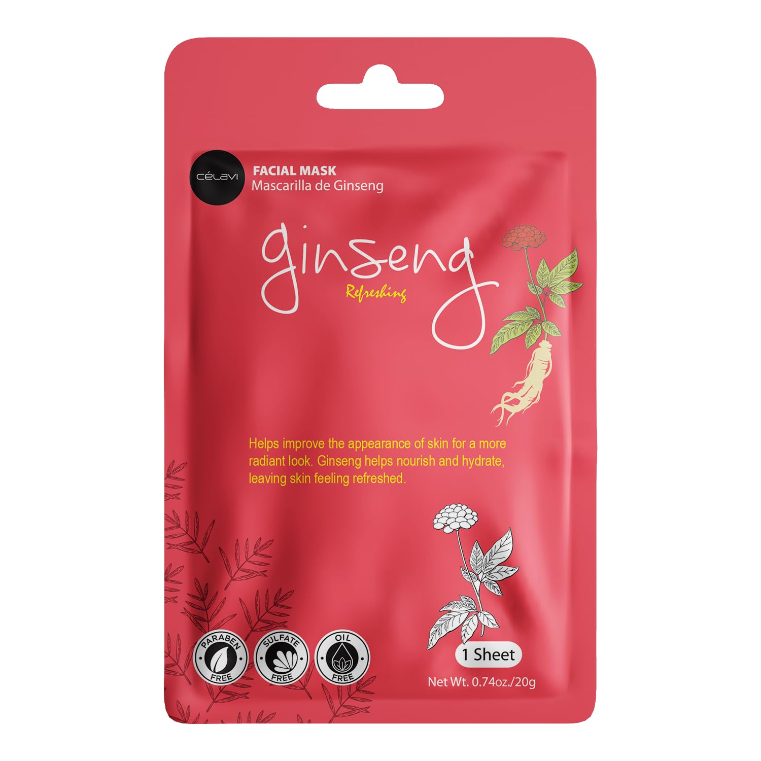 Celavi Esencia mascarilla facial granada para tono uniforme