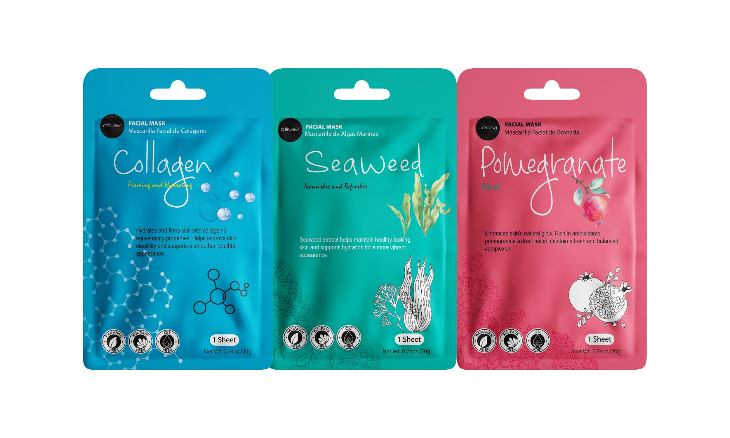 Celavi Essence mask variety pack brightening tone for radiant complexion