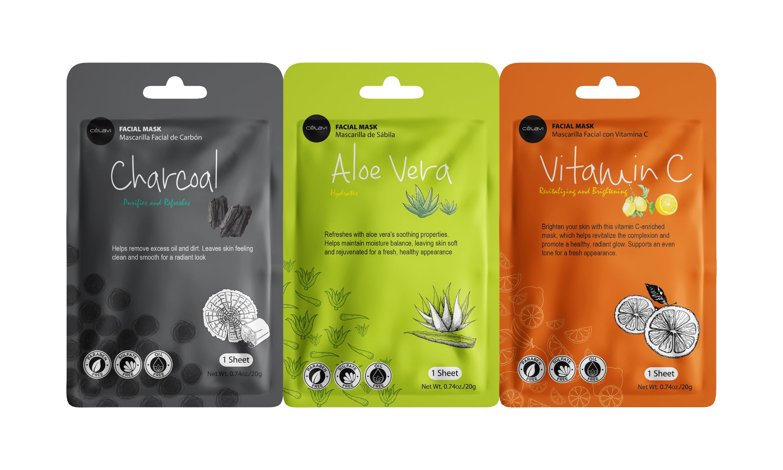 Celavi Essence mask variety pack soothing tea tree for calm skin