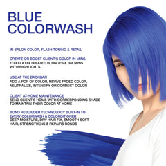 Celeb Luxury Colorwash blue bottle cap highlights easy, targeted application.