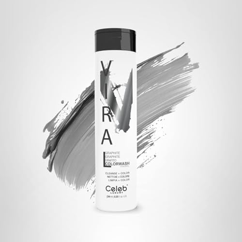 Celeb Luxury Colorwash graphite packaging emphasizes vegan formula.