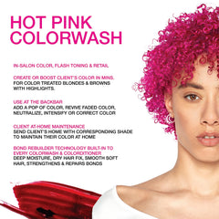 Close-up of pink foam depositing semi-permanent color with Celeb Luxury Colorwash