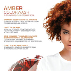 Foamy lather from Gem Lites Amber Colorwash demonstrates gentle cleansing and color deposit