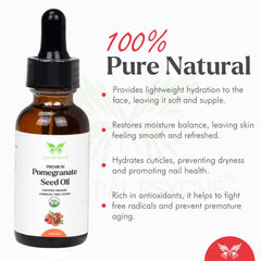 Celestial Psyché Aceite de granada natural, sin aditivos para una piel radiante.