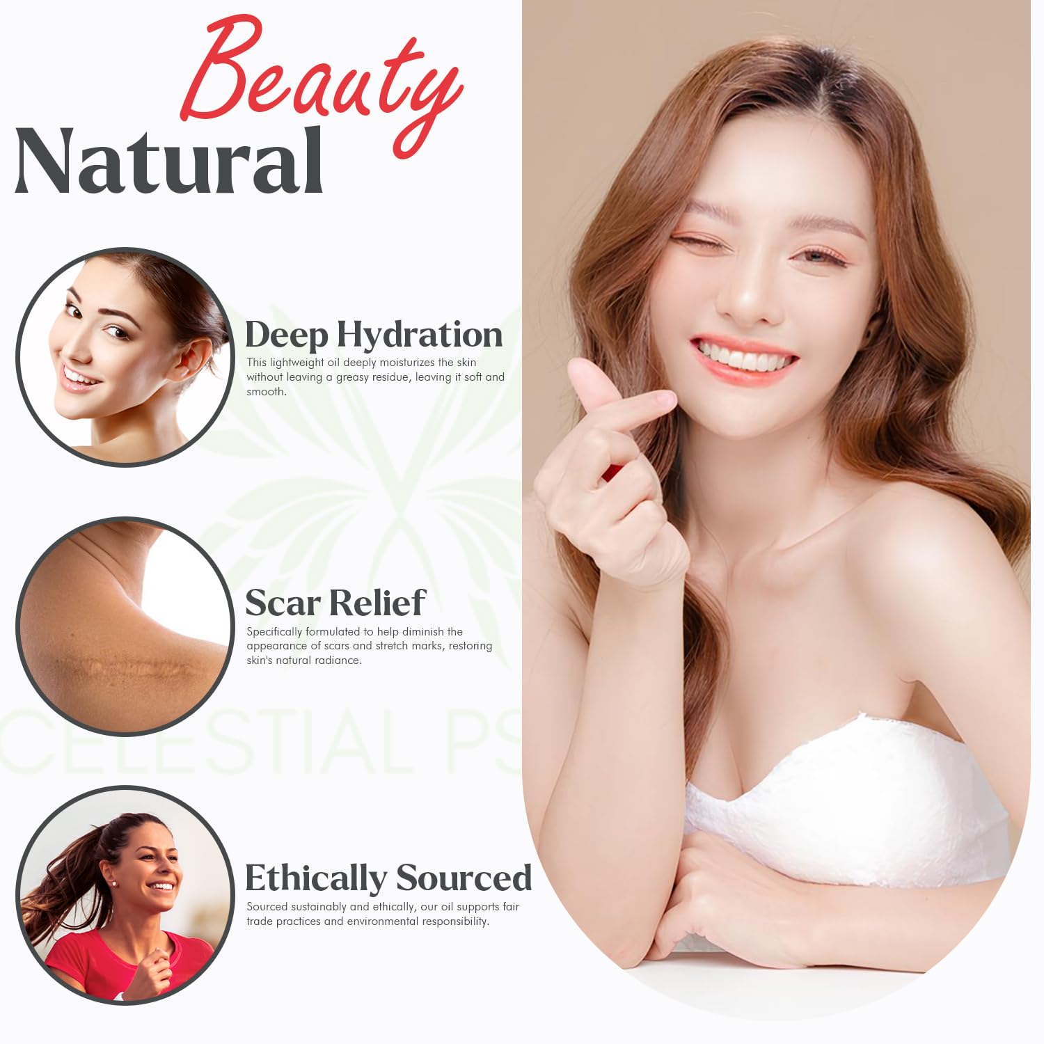 Celestial Psyché Cuidado de uñas con aceite ligero y nutritivo.
